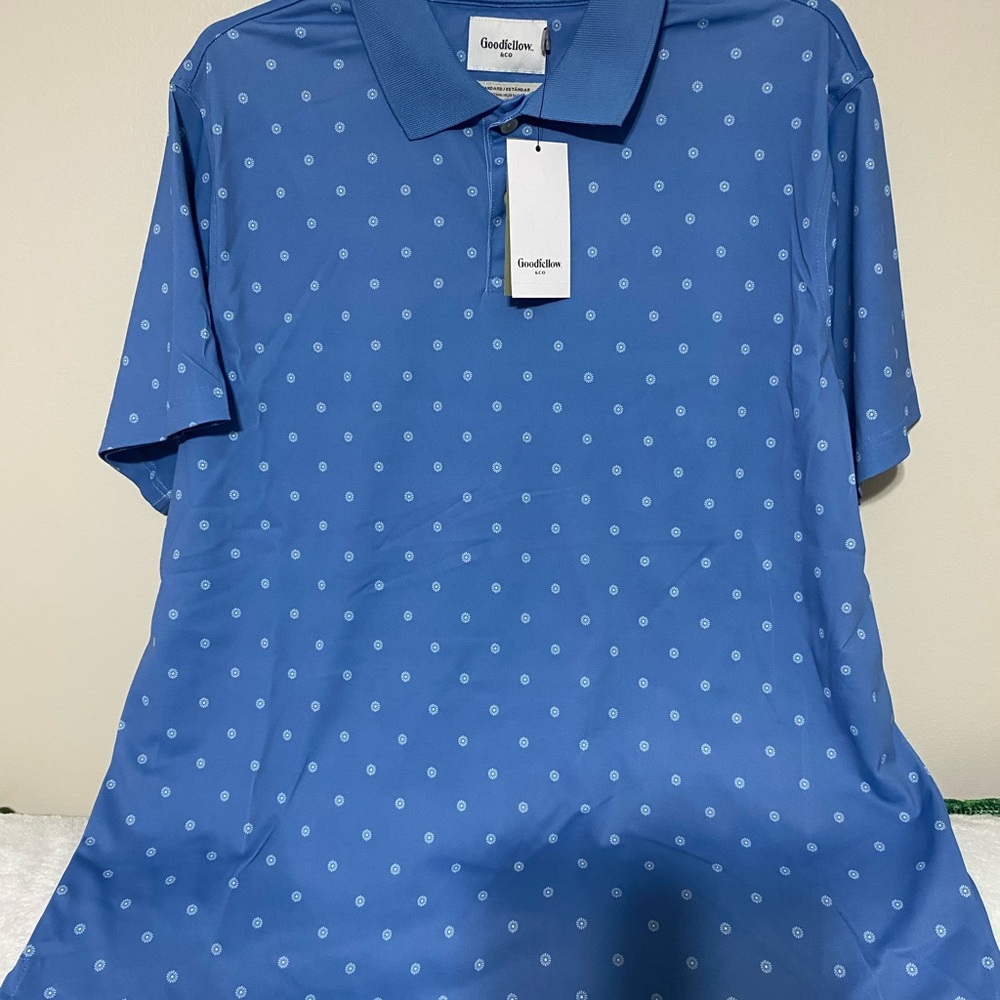 Goodfellow & Co Blue Polo with Dot Design